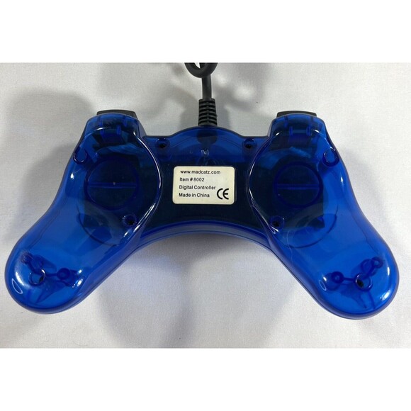 PlayStation Mad Catz Video Game Digital Controller Transparent Blue 8002 Tested - Picture 9 of 11